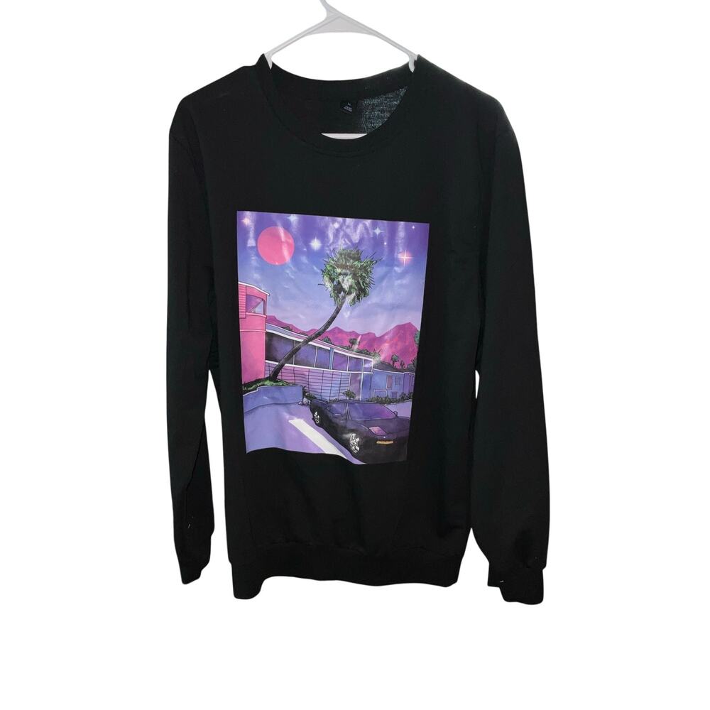 Romwe Black Men’s Pullover Sweatshirt Size L